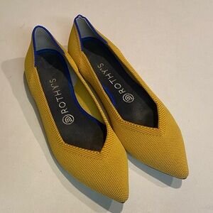 ROTHY’S RETIRED THE POINT MARIGOLD YELLOW POINTED TOE FLATS BALLET WOMED SZ 8.5
